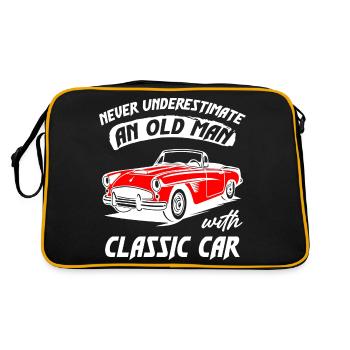 Never Underestimate An Old Man With Classic Car - Retro Bag - black/gold - Back