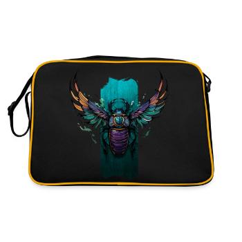 Celestial Guardian: Winged Scarab Elegance - Retro Bag - black/gold - Back
