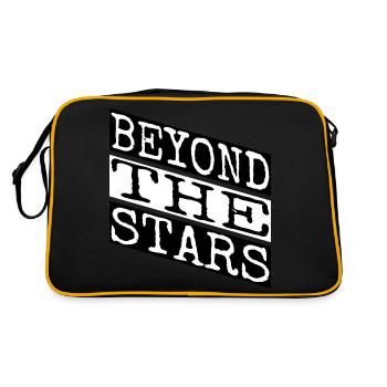 taste exploration space technology sayings - Retro Tasche - Schwarz/Gold - Hinten