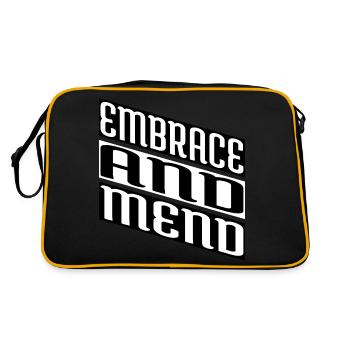 holistic healing support and encouragement awesome - Retro Tasche - Schwarz/Gold - Hinten