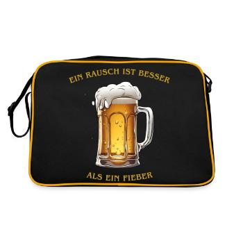 Ein Rausch ist besser als ein Fieber - Retro Tasche - Schwarz/Gold - Hinten