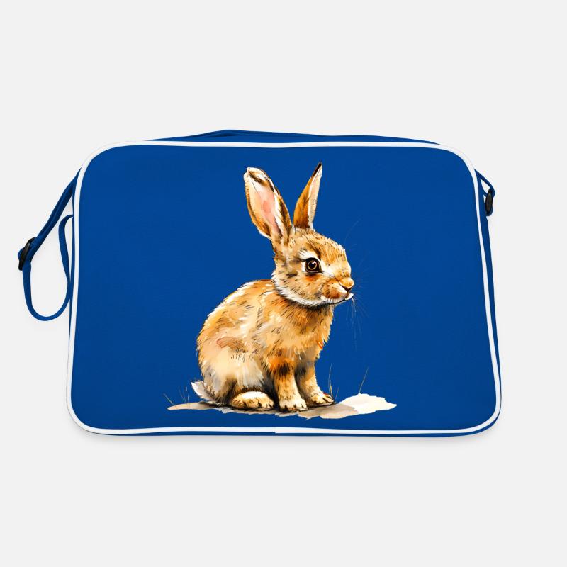 Feldhase oder Kaninchen? Retro Tasche
