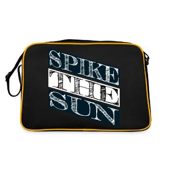 sun-kissed vibes beach volleyball sayings - Retro Tasche - Schwarz/Gold - Hinten