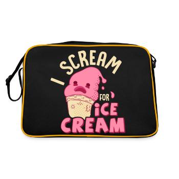 I Scream For Ice Cream Cone Scoop Summer - Retro Bag - black/gold - Back