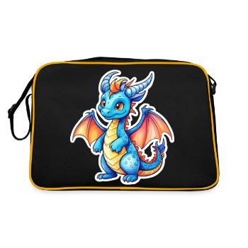 Aquarelles de dragon - Sac Retro - noir/or - Dos