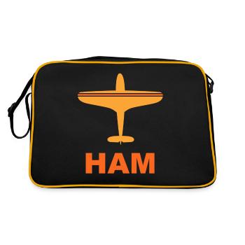 Aéroport de Hambourg - HAM - Cité hanséatique - Elbe - Sac Retro - noir/or - Dos