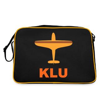 Flughafen Klagenfurt - KLU - Österreich - Spotter - Retro Tasche - Schwarz/Gold - Hinten