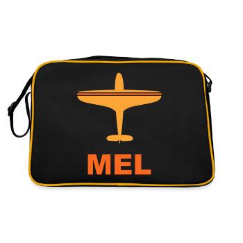 Flughafen Melbourne - MEL - Australien - Spotter - Retro Tasche - Schwarz/Gold - Hinten