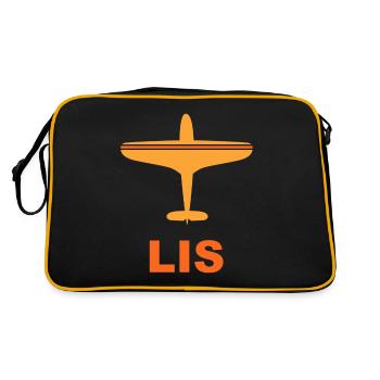 Flughafen Lissabon - Portugal - Spotter - Spotting - Retro Tasche - Schwarz/Gold - Hinten