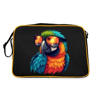 Perroquet avec des lunettes de soleil - Sac Retro - noir/or - Dos