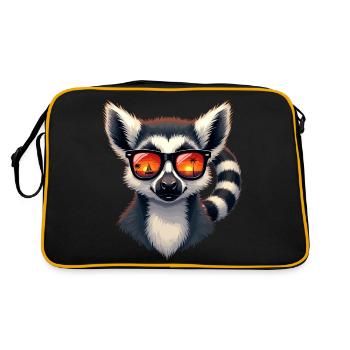 A stylish lemur wearing sunglasses - Retro Bag - black/gold - Back