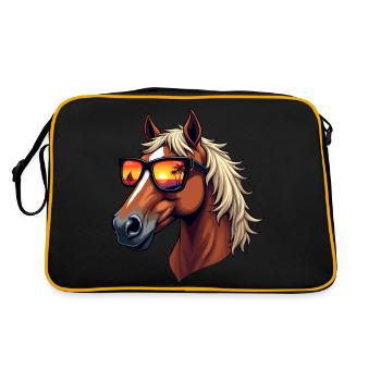 Cheval portant des lunettes de soleil - Sac Retro - noir/or - Dos