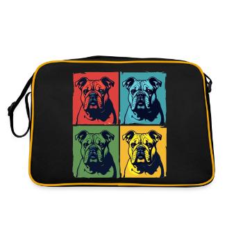 A bulldog with a pop art style - Retro Bag - black/gold - Back