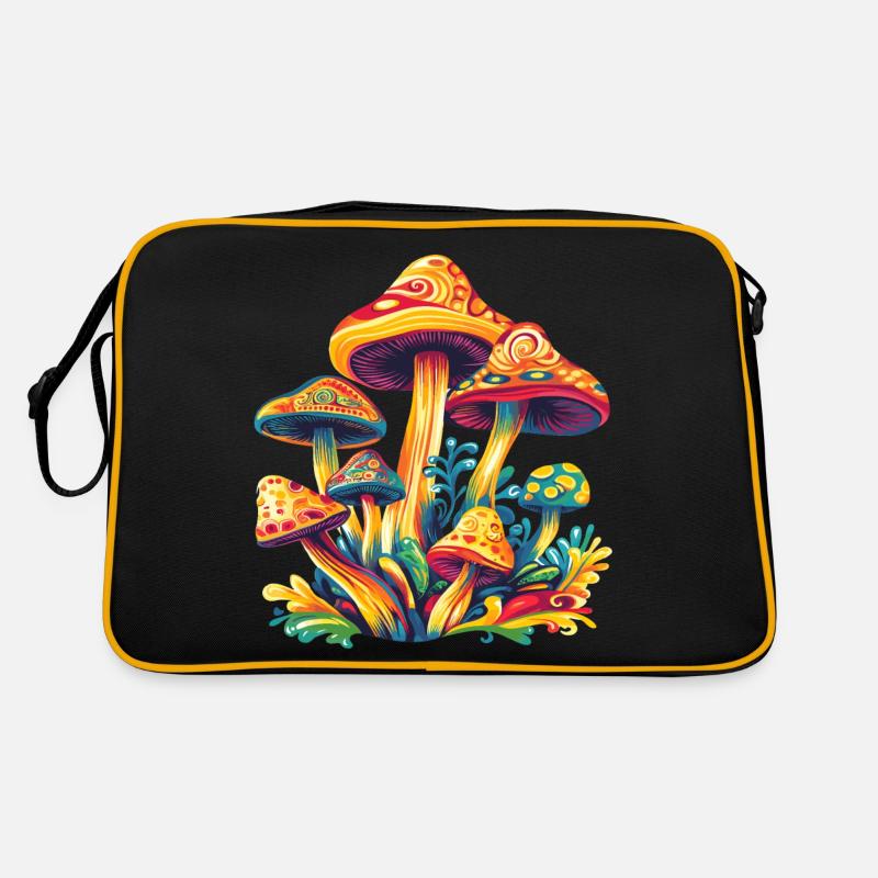 Bunte psychedelische Pilze Retro Tasche