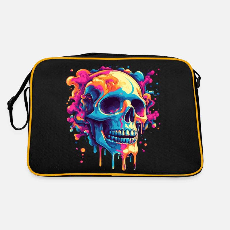 Squelette psychédélique aux couleurs éclatantes Sac Retro