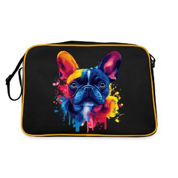 Bulldog psychédélique aux couleurs vibrantes - Sac Retro - noir/or - Dos