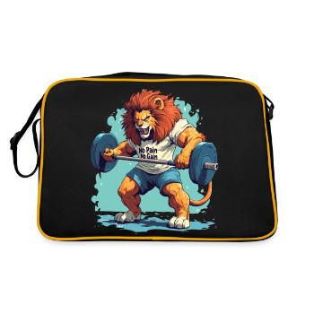 Lion body builder no pain no gain - Retro Bag - black/gold - Back
