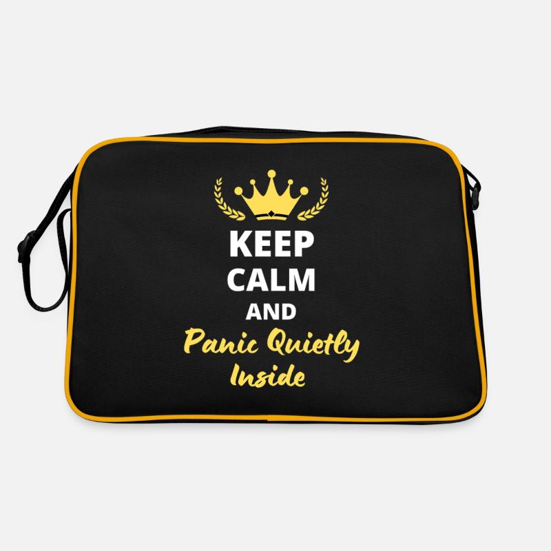 Keep Calm and Panic in Silence Retro Bag