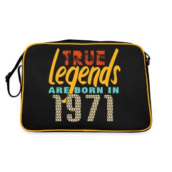 Die True Legends wurden 1971 geboren. Jahr 2025. - Retro Tasche - Schwarz/Gold - Hinten
