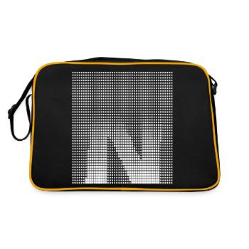 Letter N, name, the letter N - Retro Bag - black/gold - Back