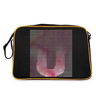 Letter U, name, the letter U - Retro Bag - black/gold - Back