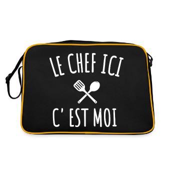 cuisine le chef c' est moi humour cuisinier cadeau - Sac Retro - noir/or - Dos