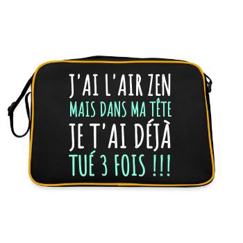 J'ai l' air zen humour phrase drôle cadeau homme - Sac Retro - noir/or - Dos
