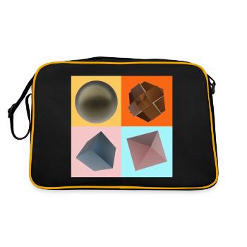 Muster in Trendfarben Winter 2022 - Retro Tasche - Schwarz/Gold - Hinten