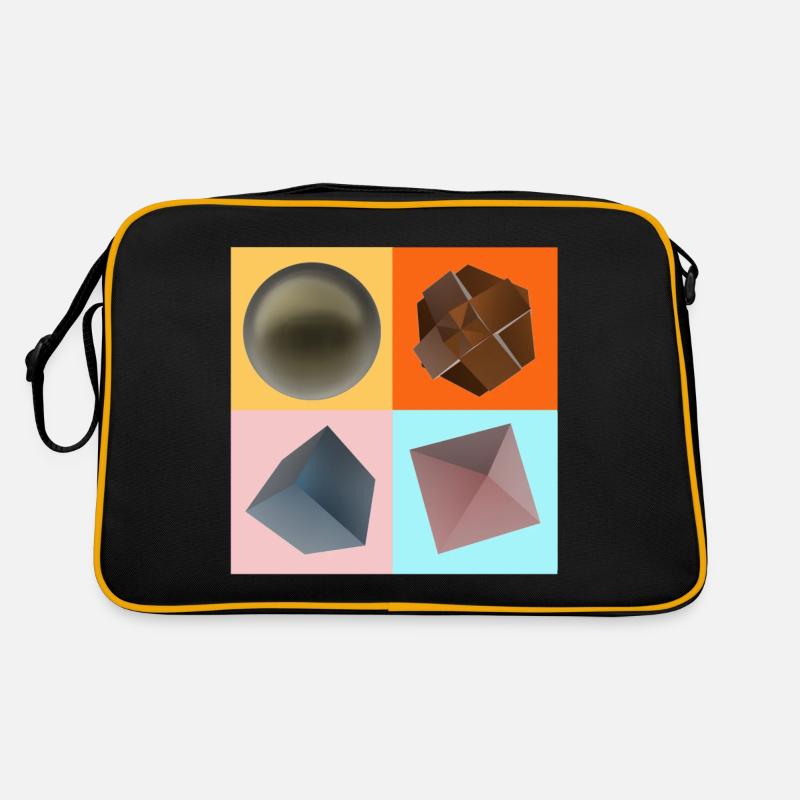 Muster in Trendfarben Winter 2022 - Retro Tasche - Schwarz/Gold