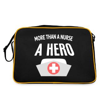 Plus qu’une infirmière, un héros : citation infirmière - Sac Retro - noir/or - Dos