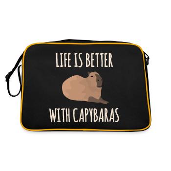 La vie est meilleure avec les capybaras - Sac Retro - noir/or - Dos