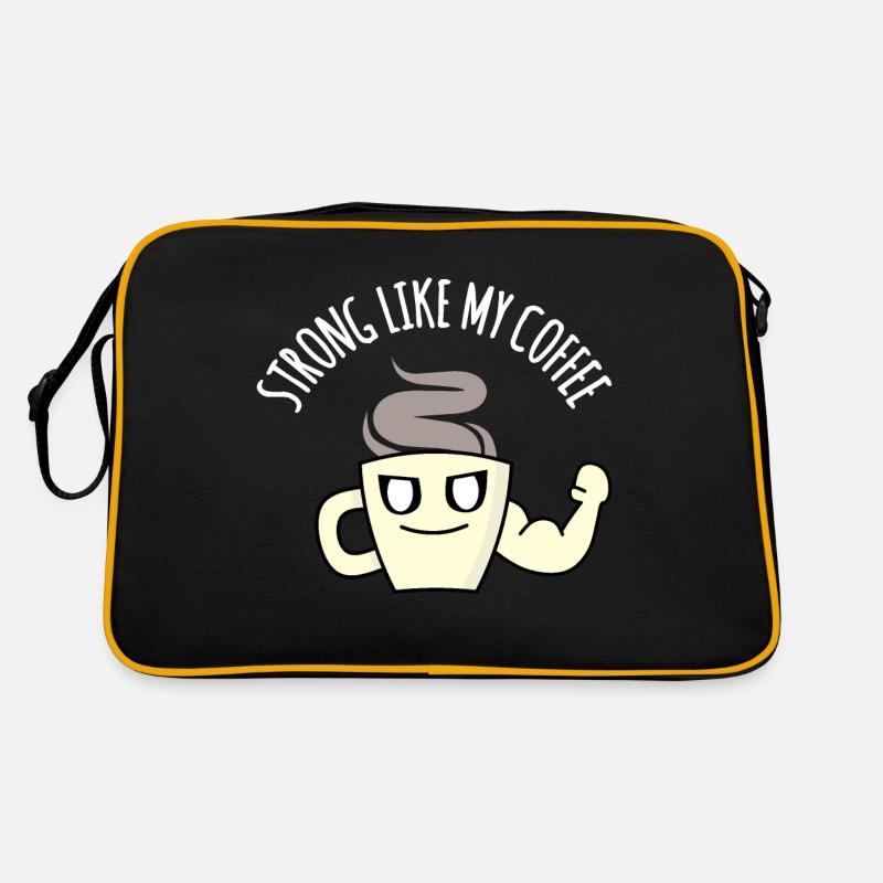 Strong like my coffee : Funny coffee pun, humor Retro Bag