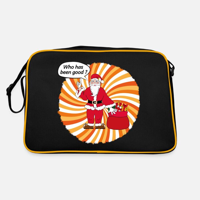 Santa Claus pop art - Retro Bag - black/gold