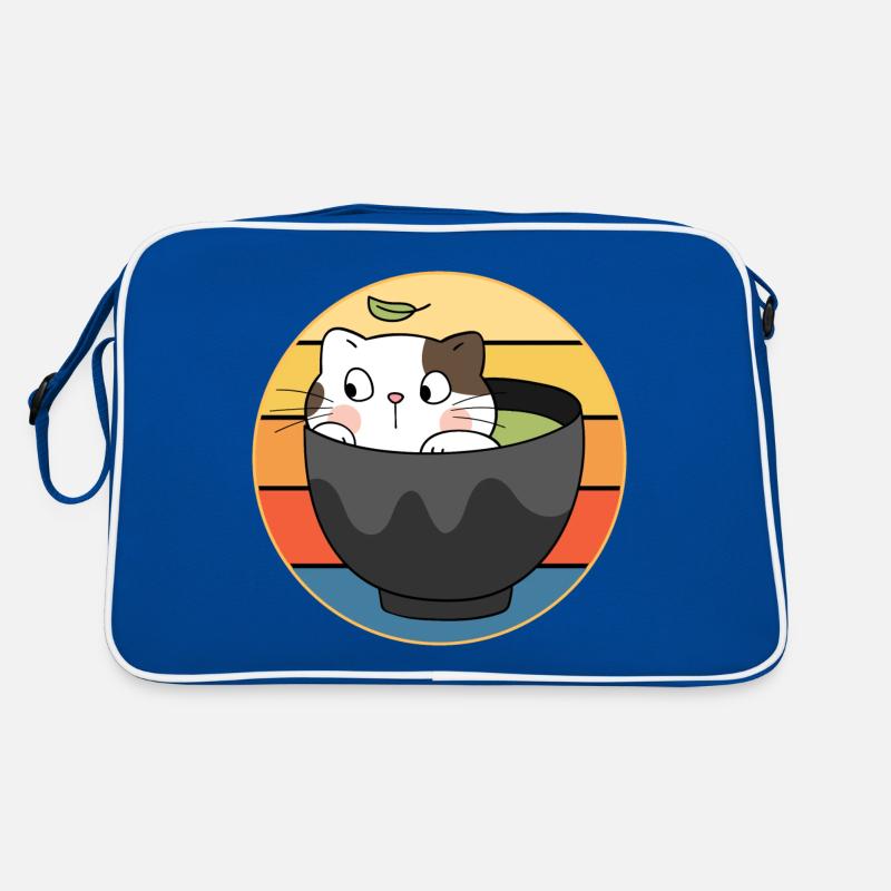 Drôle mignon Kawaii Cat Face Rétro Coucher de soleil Sac Retro