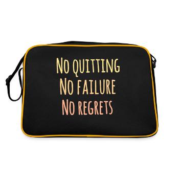 No quitting. No failure. No regret. Insoirational - Retro Bag - black/gold - Back