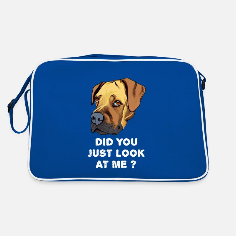Hast du mich gerade angeschaut? Lustiges Hundezitat Retro Tasche