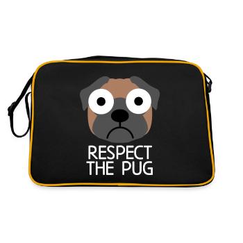 Respect The Pug : Citation de Pug Dog - Sac Retro - noir/or - Dos