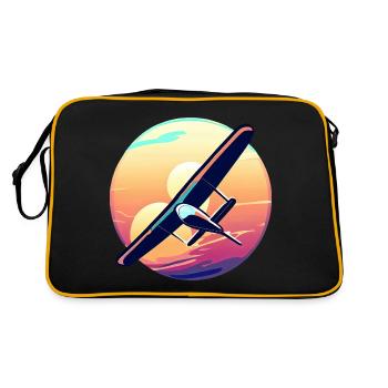 Glider at sunset design - Retro Bag - black/gold - Back
