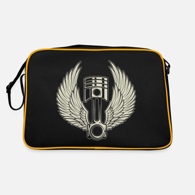 WED KOLBEN - Retro Tasche - Schwarz/Gold