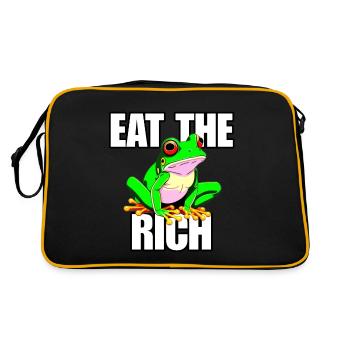 Mangez le design de grenouille riche et drôle, l’humour mème - Sac Retro - noir/or - Dos