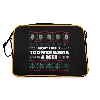 Most likely to offer Santa a beer - Retro Bag - black/gold - Back