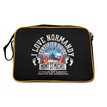 I love Normandy and Mt St Michel - Sac Retro - noir/or - Dos