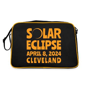 Solar Eclipse 2024 Cleveland Ohio - Retro Bag - black/gold - Back