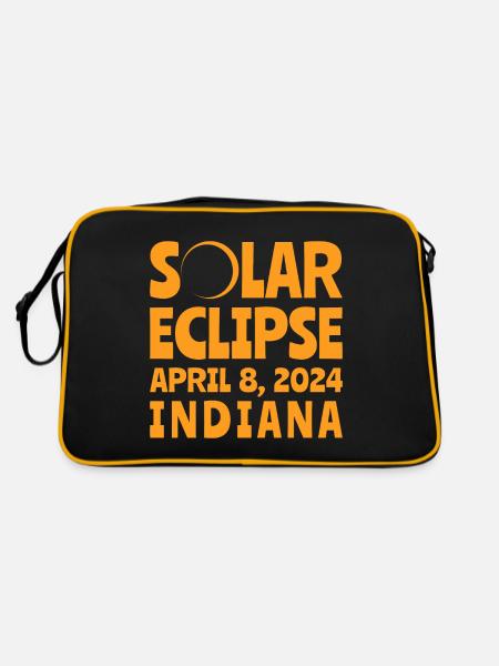 Solar Eclipse 2024 Indiana - Retro Bag - black/gold - Back