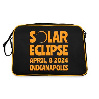 Solar Eclipse 2024 Indianapolis Indiana - Retro Bag - black/gold - Back