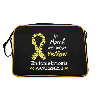 En mars, nous portons du jaune, sensibilisation à l’endométriose - Sac Retro - noir/or - Dos