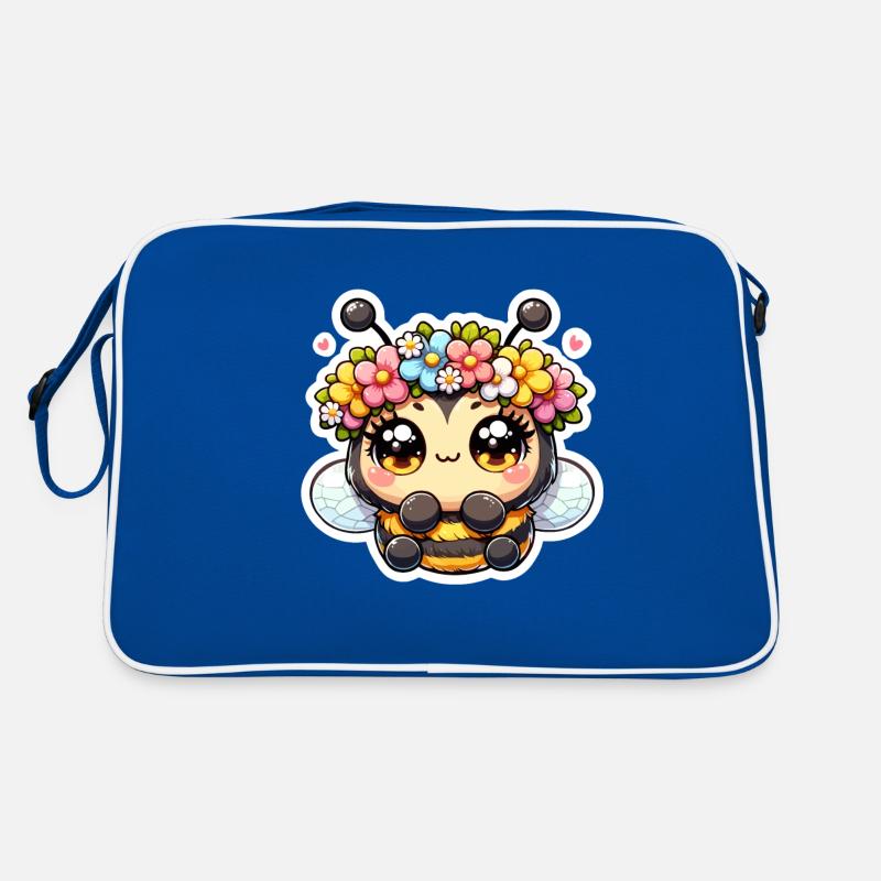 Abeille avec couronne de fleurs Sac Retro