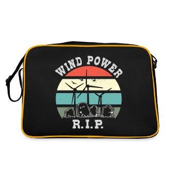 Wind Power RIP, No to Wind Energy - Retro Bag - black/gold - Back