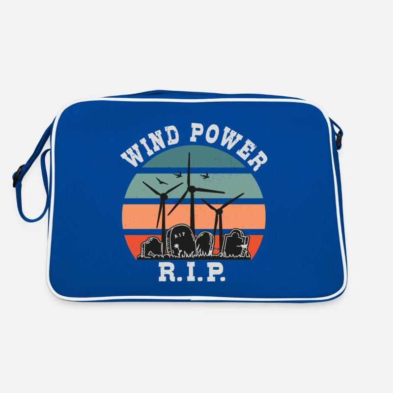 Windkraft RIP, Nein zu Windenergie Retro Tasche