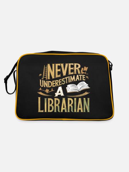 Never Underestimate a Librarian - Retro Bag - black/gold - Back